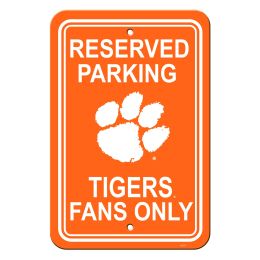 Clemson Tigers 12" X 18" Plastic Parking Sign