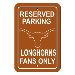 Texas Longhorns 12" X 18" Plastic Parking Sign