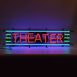 Theater Neon Red Green and Blue sign