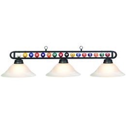 Glass Billiards Light - Black w/Balls