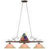 Glass Billiards Light - Bronze w/Ball Rack