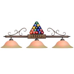 Glass Billiards Light - Bronze w/Ball Rack