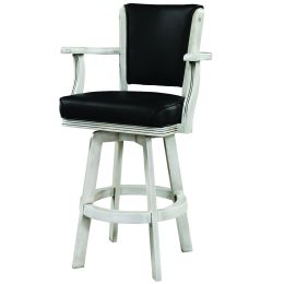 Barstool High Back w/Arms Padded 30" - Antique White
