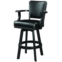 Barstool High Back w/Arms Padded 30" - Black
