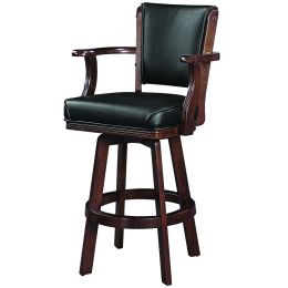 Barstool High Back w/Arms Padded 30" - Cappuccino