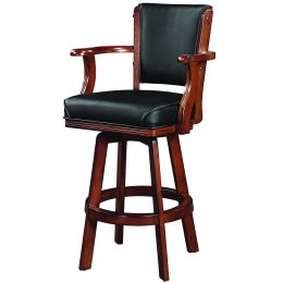 Barstool High Back w/Arms Padded 30" - Chestnut