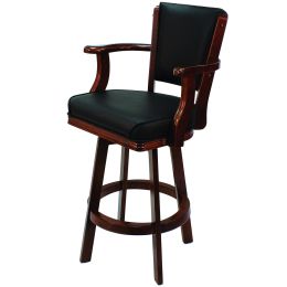 Barstool High Back w/Arms Padded 30" - English Tudor