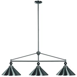 Metal Round Billiards Light - Steel
