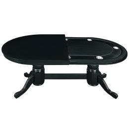 Poker Table 84" with Dining Table Top - Black