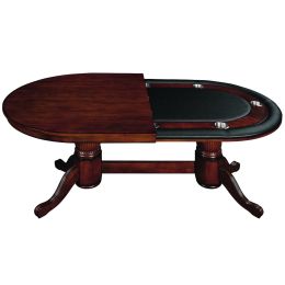 Poker Table 84" with Dining Table Top - Chestnut