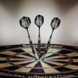 Elkadart Lone Wolf Steel Tip Darts Silver With Black Knurling 21 Grams