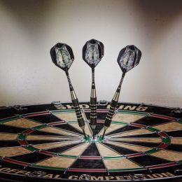 Elkadart Lone Wolf Steel Tip Darts Silver With Black Knurling 23 Grams
